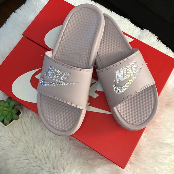 CUSTOM Rhinestone Nike Slides - Picture 2 of 5